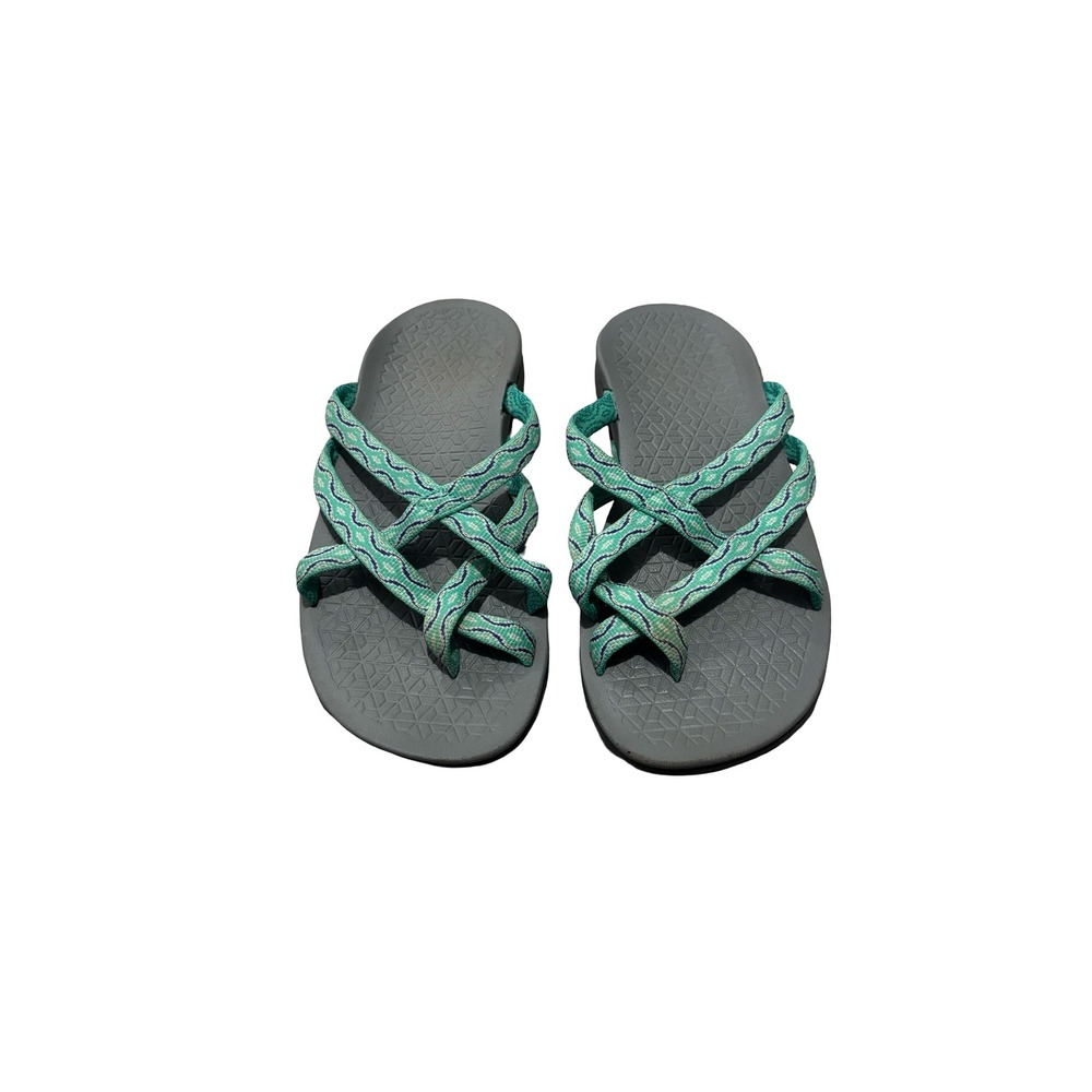 Chaco Maya II Strappy Sandals Womens 9 Teal Gray LUVSEAT Comfort Hiking